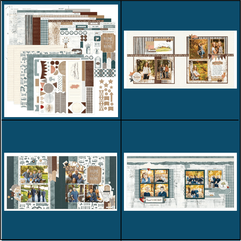 Photos of the completed layouts you can create with the good life kit